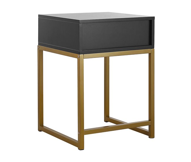 Beliani Mesa auxiliar LARGO 40x40 Preto