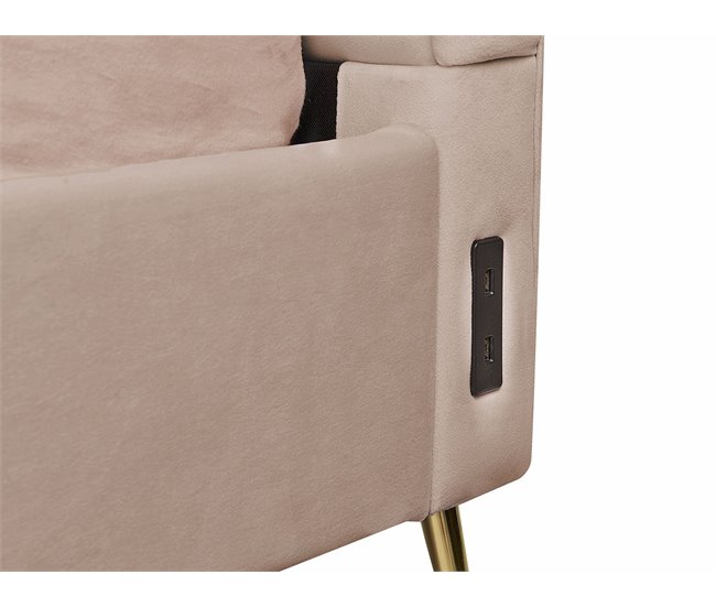 Beliani Cama com estrado Veludo MIRIBEL 167x218 Bege