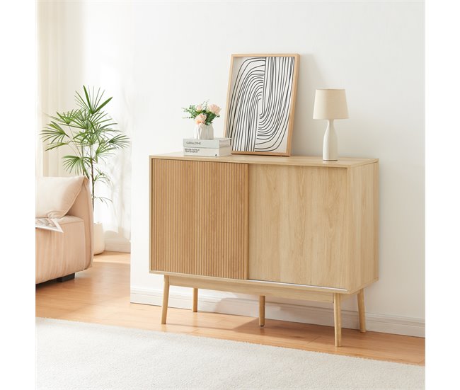 Aparador Landskrona com 2 portas [en.casa] Carvalho