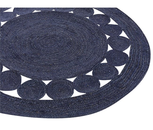 Beliani Entrelaçado KOYUNLU 120x120 Azul