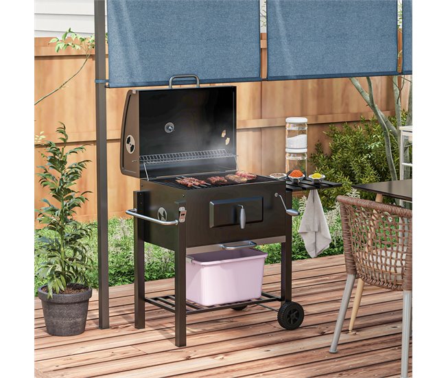 Barbecue a Carvão Aço inoxidável e metal Outsunny Cinza