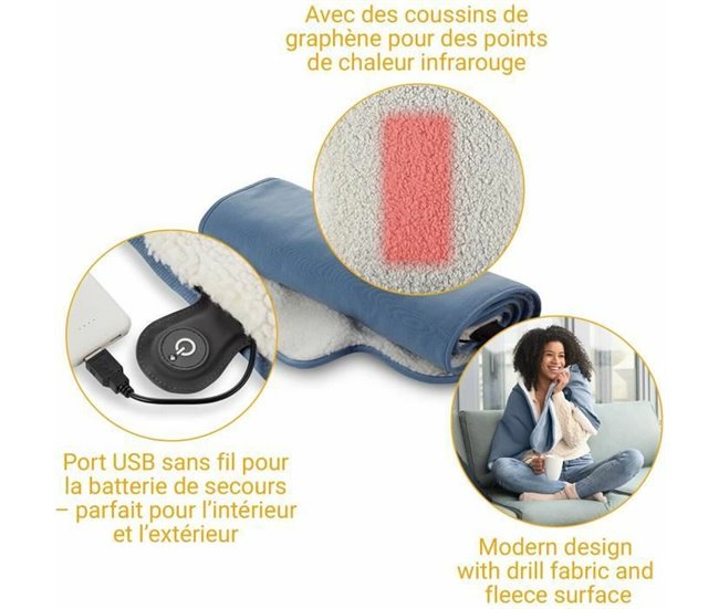 Almofada Elétrica para o Pescoço e Costas OL 850 Azul