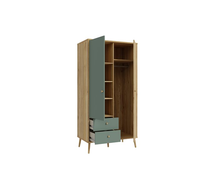 Roupeiro SERIE LYON portas batentes 94x185cm carvalho Carvalho