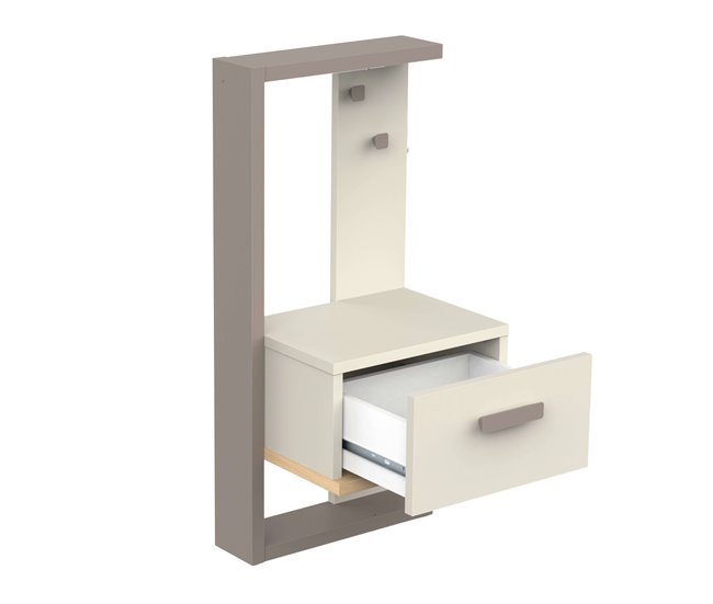 Pacote de cama juvenil com mesa de cabeceira em melamina Camillia Multicor