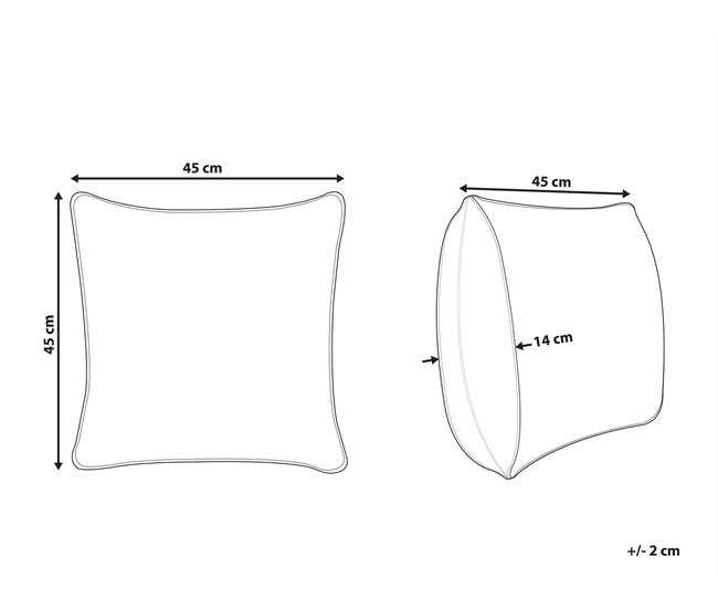 Beliani Cojín decorativo BISTORTA Branco/ Bege