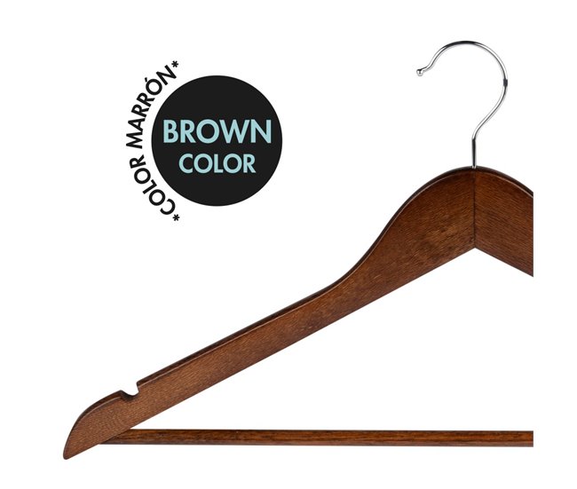 Max Home Pack 20 cabides de madeira cor castanhos Castanho