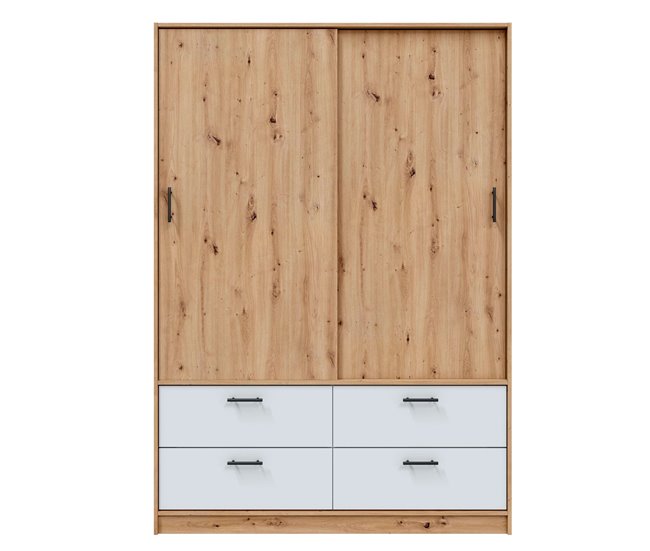 Armário de quarto moderno lúmina 2 portas de correr