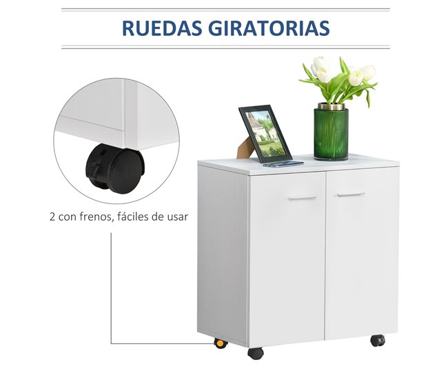 Armário de Armazenamento Melamina de Madeira HOMCOM Branco