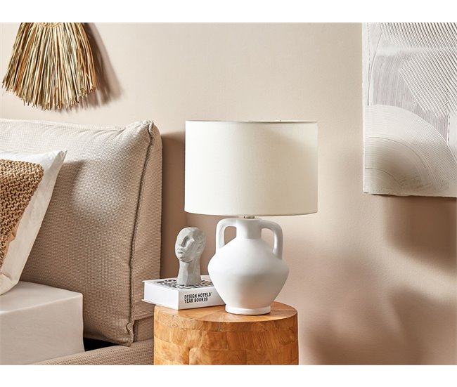 Beliani Candeeiro de mesa LABRADA Branco