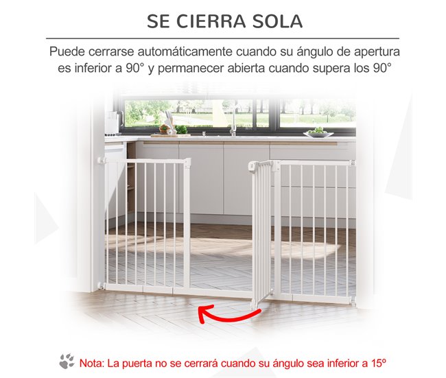 Barreira de Segurança Extensível Metal e Plástico PawHut Branco