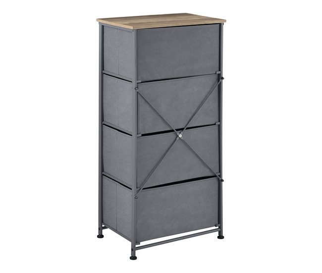 [pro.tec] Cómoda com 4 gavetas Metal e MDF Madeira