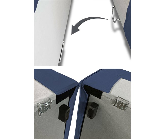 Sofá modular de 2 lugares com península esquerda Azul Marino