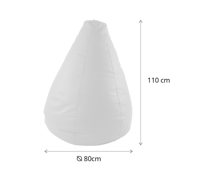 Puff PERA semi pele 80x110cm Branco