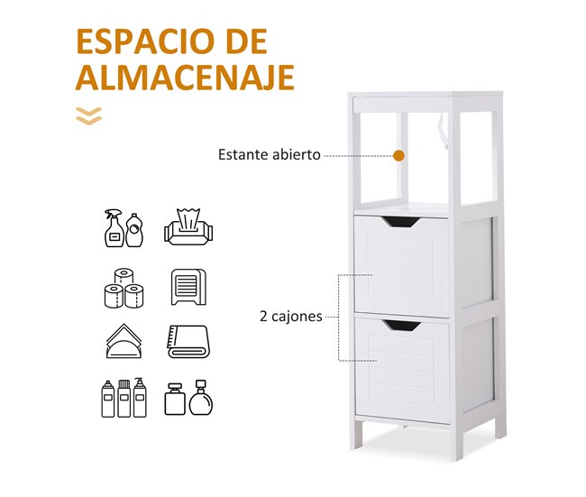 Armário de banheiro Placa de MDF kleankin, casa - casa de banho 30 Branco