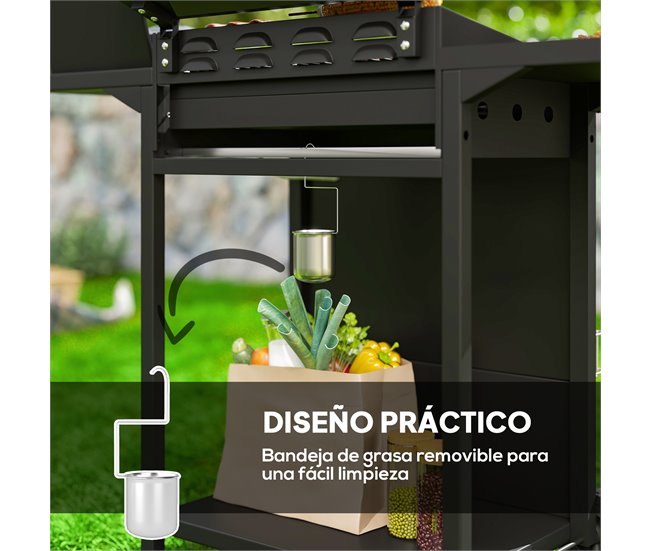 Barbecue a Gás Aço e ABS Outsunny Preto