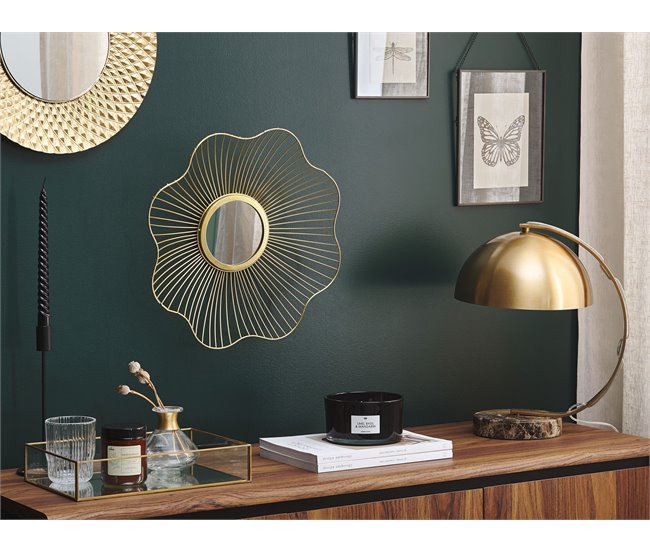 Beliani Espejo decorativo SENS Dourado