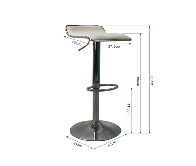 Conjunto de 2 bancos ajustáveis KENY branco Branco