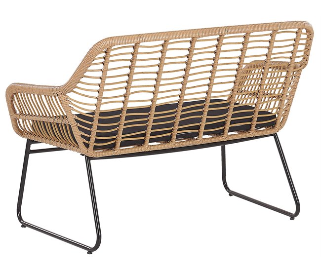 Beliani Conjunto lounge Ratan sintético MINORI Bege