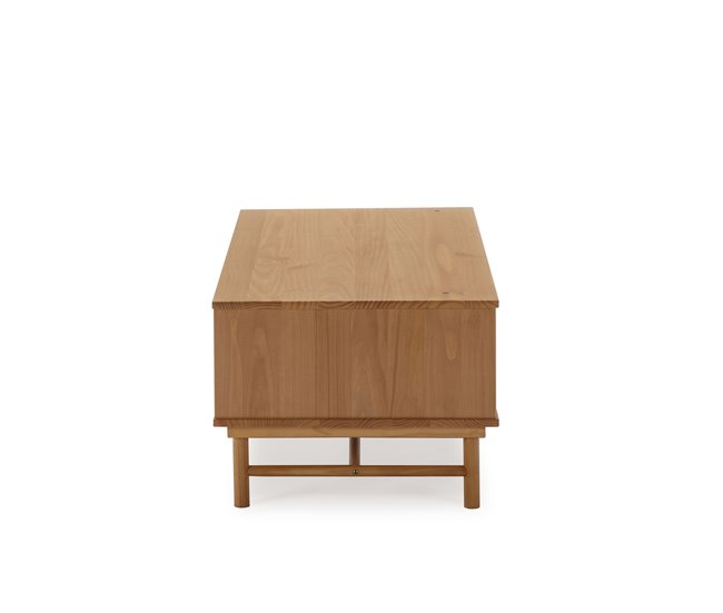 Mesa de centro Magnus 1 porta de correr e 1 nicho Castanho