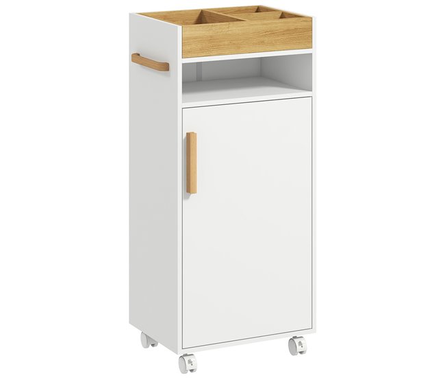 Armário Casa de Banho Melamina de Madeira e Madeira kleankin Branco