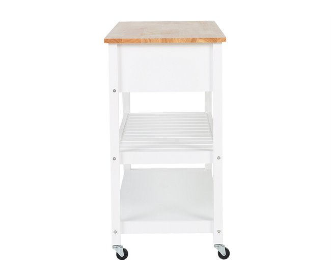 Beliani Carrinho de cozinha NAVARINO 120 Branco