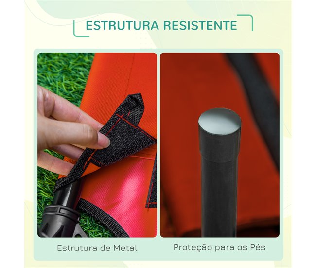 Cama para animais de estimação Metal e tecido Oxford PawHut Preto/ Vermelho