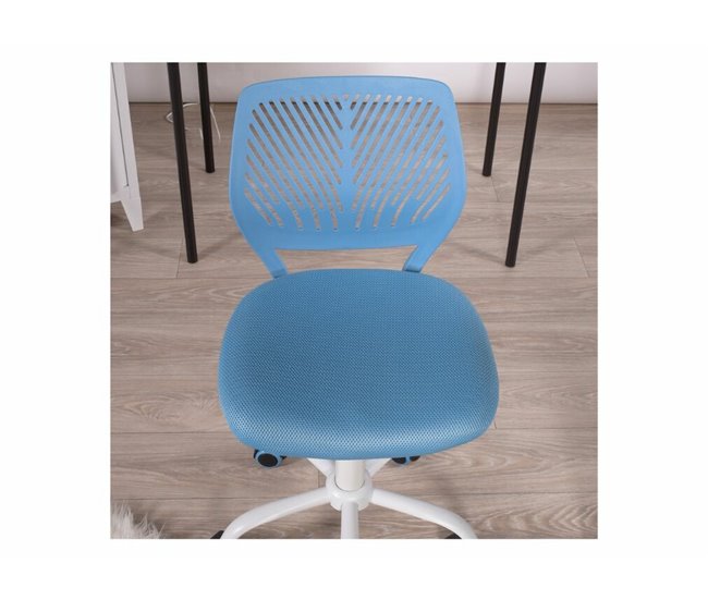 Cadeira de escritório para criança com rodas Azul Claro