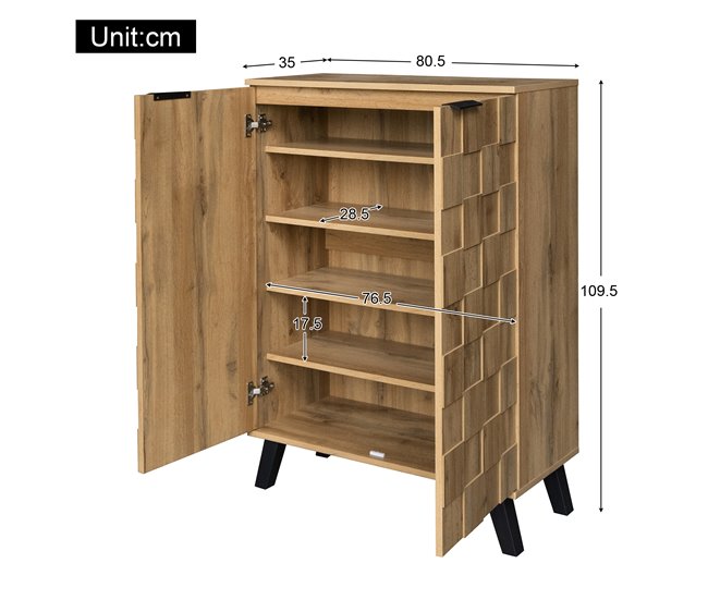 Aparador de painel de partículas com 2 portas Madeira