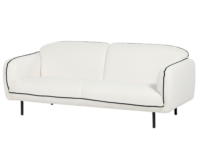 Beliani Sofá de 3 lugares Bouclé TONSBERG Branco