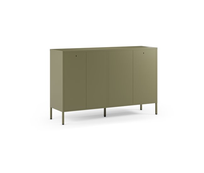 Aparador FAYNA com 2 portas 3 gavetas cor verde Verde