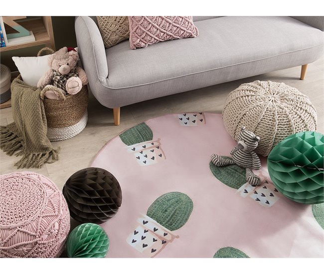 Beliani Pelos curtos ELDIVAN 120x120 Rosa