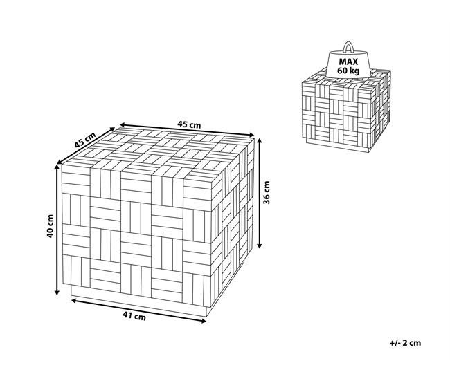 Beliani Mesa de centro GAMETI 45x45 Castanho
