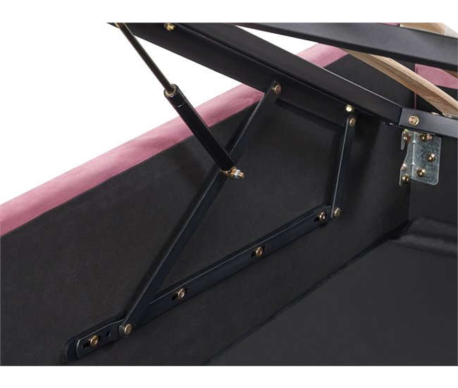Beliani Cama com estrado Veludo ROCHEFORT 190x214 Rosa