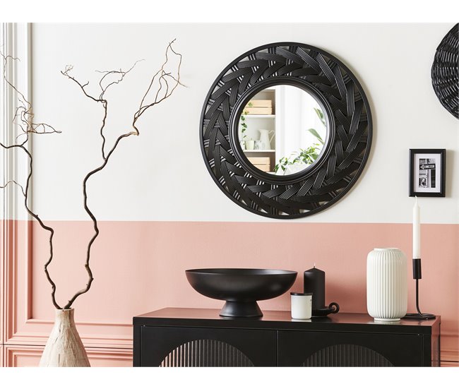 Beliani Espejo decorativo TIERGA Preto
