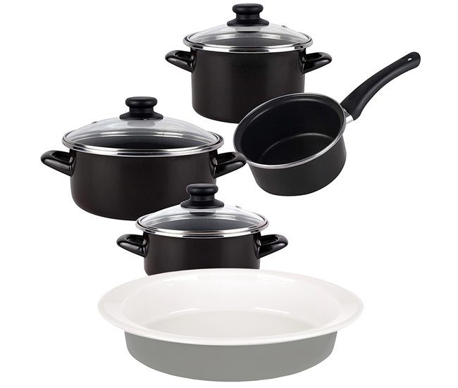 Bateria de cozinha de 7 peças Preto