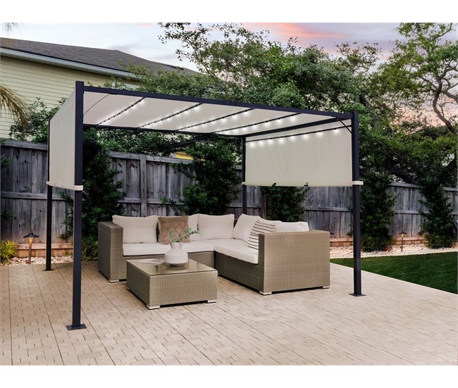 Beliani Pérgola de jardín PARGA 310x310 Bege