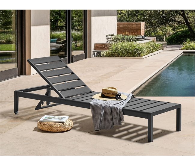Beliani Cadeira lounge/relax NARDO Preto