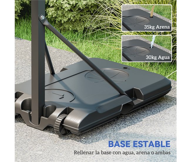 Tabela de Basquetebol Aço, Plástico e PE SPORTNOW Preto