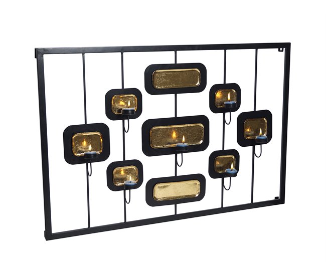 Castiçal decorativo de parede MILOS marca ECOANYA Preto
