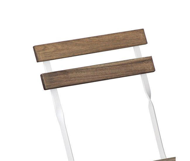Conjunto de mesa dobrável e 2 cadeiras de jardim Bistrot Madeira