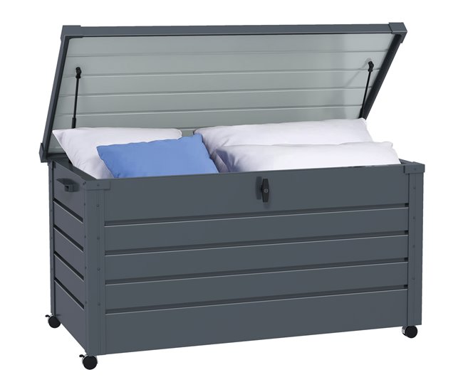 Baú de Armazenamento aço galvanizado Outsunny Cinza
