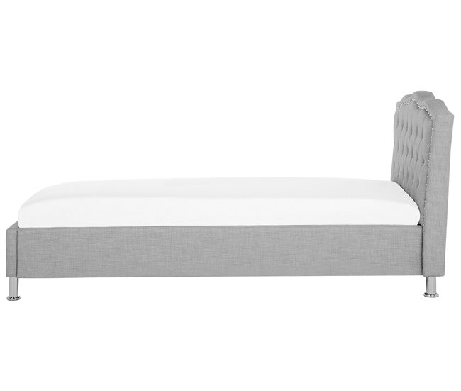 Beliani Cama com armazenamento Pele sintética METZ 126x217 Branco