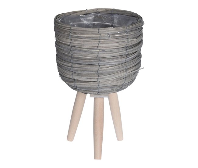 Well Home Conjunto 3 vasos de flores com pernas Cinza