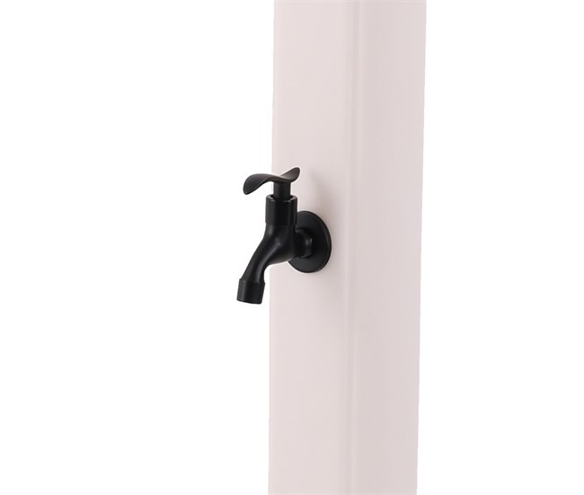 Sined SOLE BIANCA Chuveiro curvo de polietileno HD aquecido por energia solar com lavagem dos pés, Branco Branco