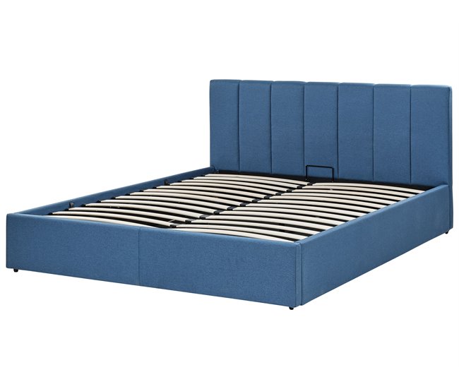 Beliani Cama com estrado Poliéster DREUX 171x214 Azul