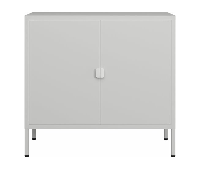 Armário de escritório Hailuoto com compartimentos e 2 portas Cinza