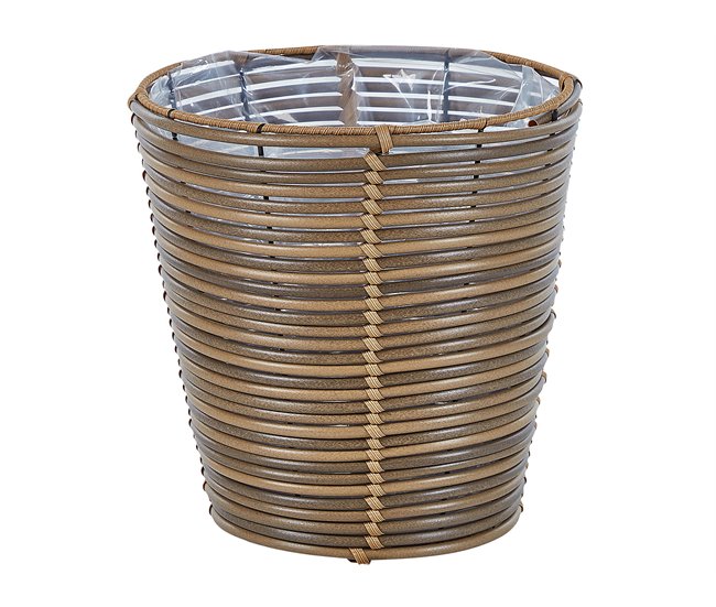 Beliani Conjunto de 2 vasos para plantas SARTI Castanho