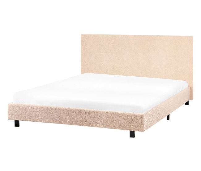 Beliani Cama Bouclé ALBI 155x211 Bege