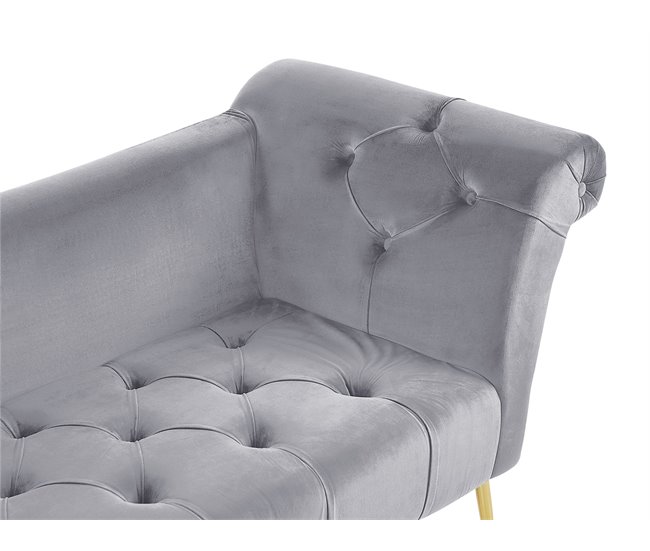 Beliani Chaise longue Terciopelo NANTILLY Azul Marino