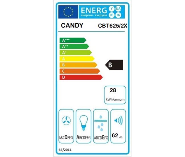 Exaustor telescópico 60 cm CANDY CBT 625/2 X Inoxidavel